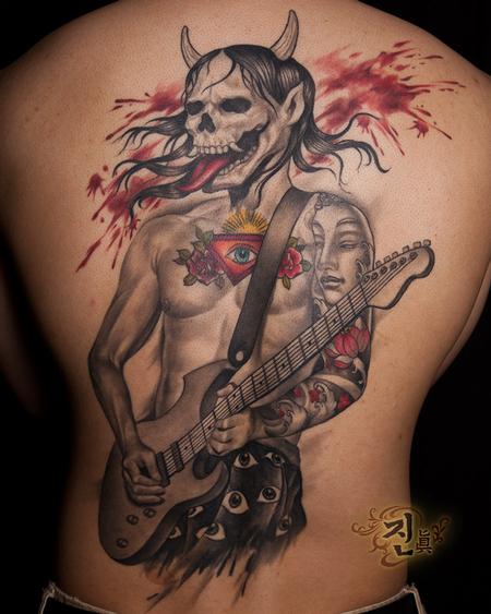 Tattoos - Rock Guitarist with Hannya Mask - 94932